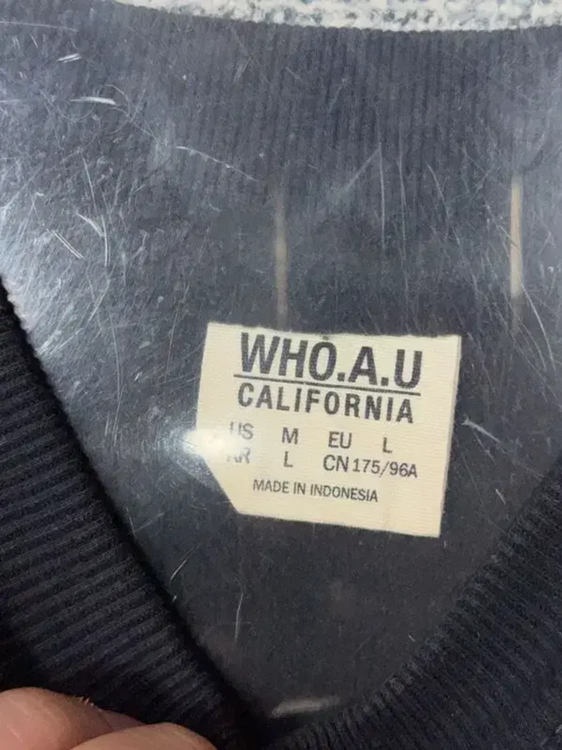 후아유 블랙 센터 로고 맨투맨 M 상품이미지7