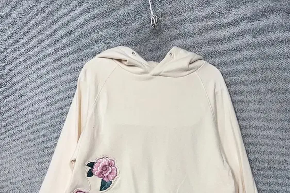 시에로 꽃 자수 크림 후드티 0(XS) 상품이미지3