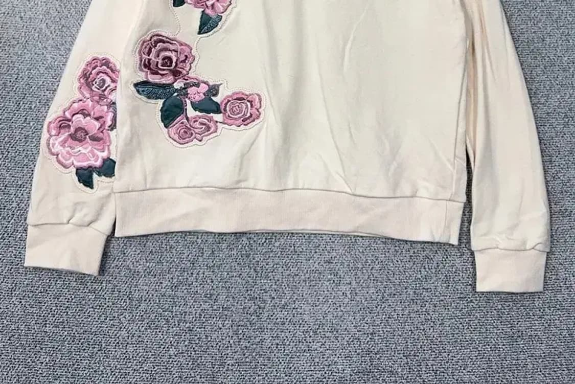 시에로 꽃 자수 크림 후드티 0(XS) 상품이미지4