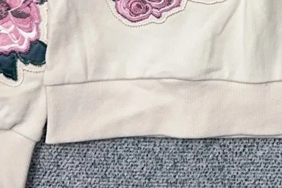 시에로 꽃 자수 크림 후드티 0(XS) 상품이미지6