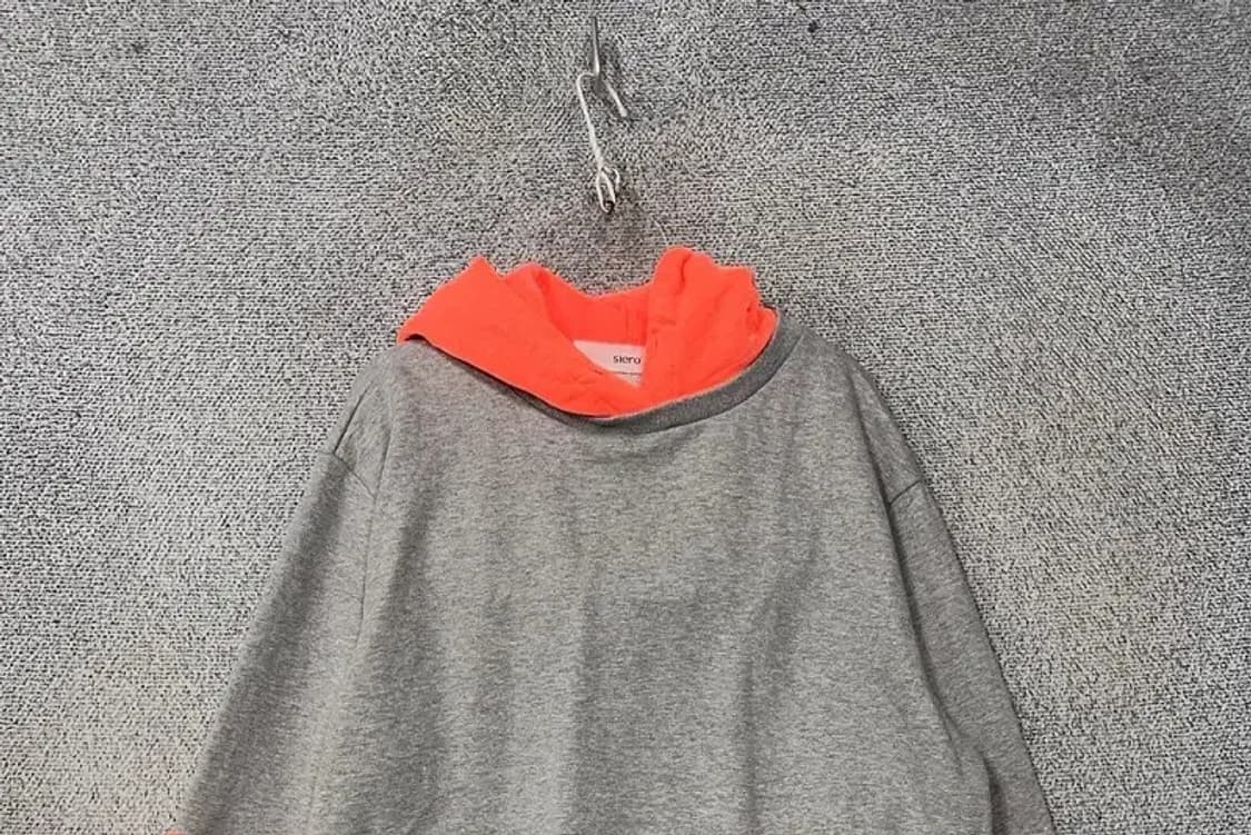 시에로 라이트 그레이 오렌지 투톤 후드티 1(F) 상품이미지3