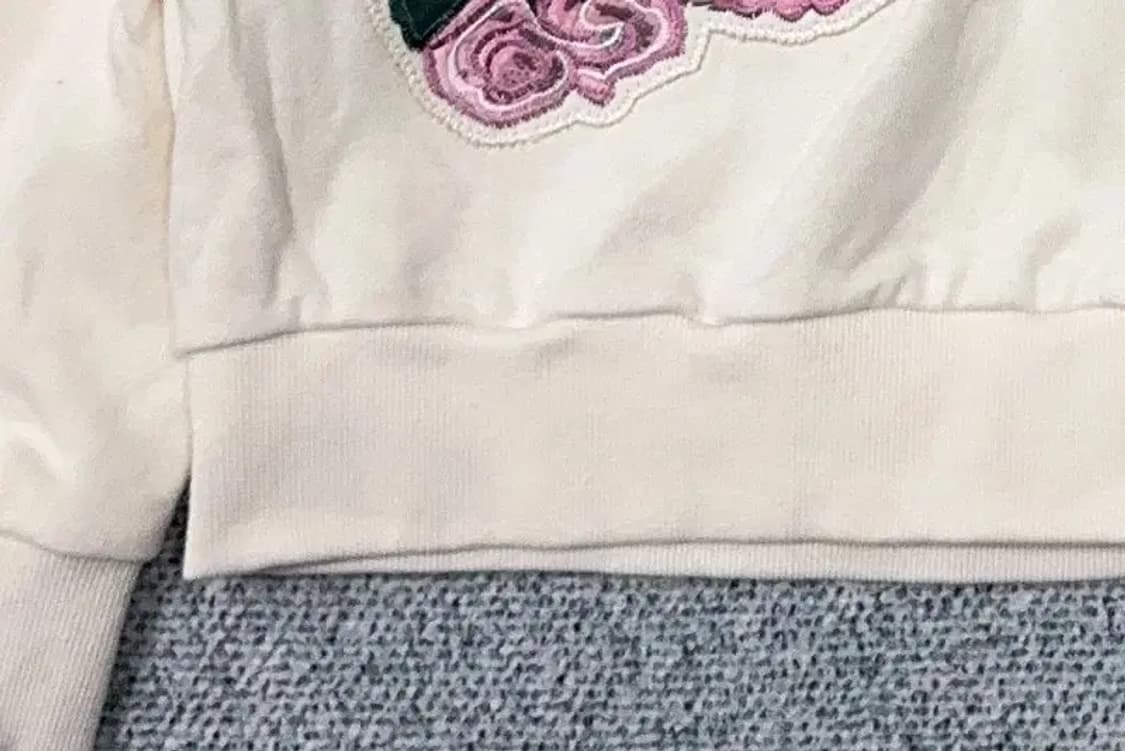 시에로 크림 꽃자수 후드티 0(XS) 상품이미지5