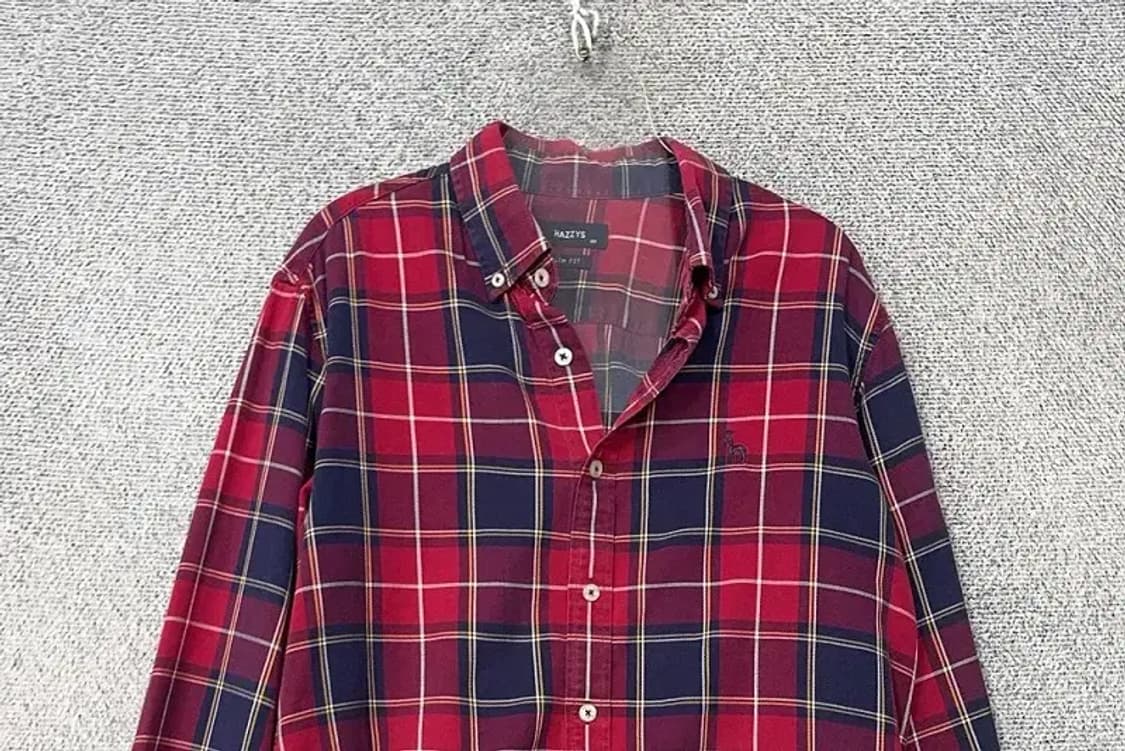 해지스 체크 레드 셔츠 L 상품이미지3