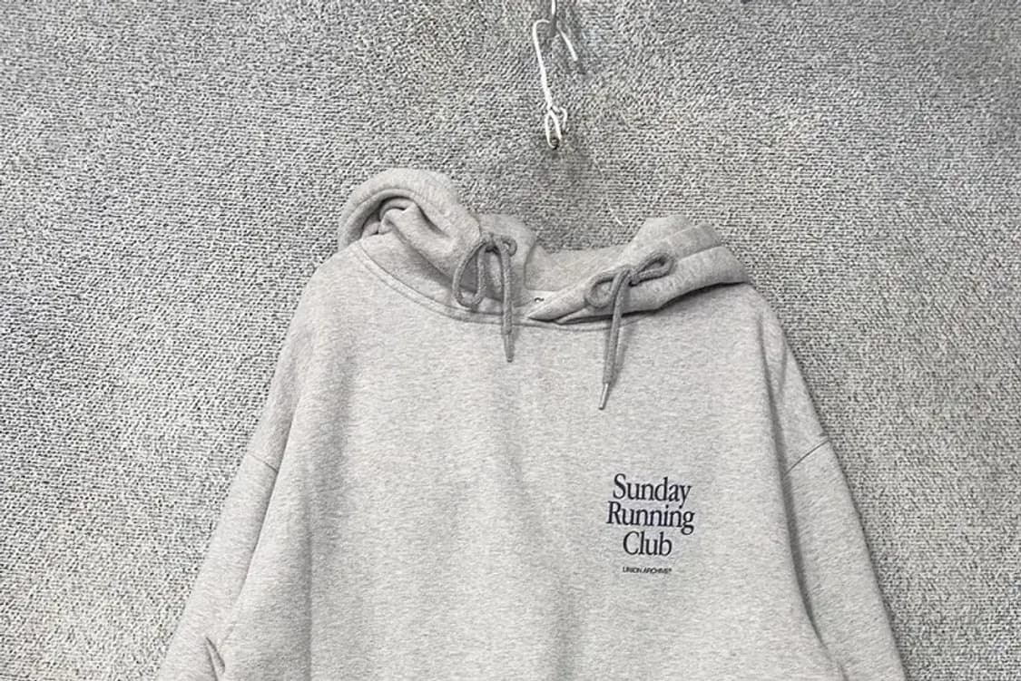 유니온 아카이브 라이트 그레이 로고 후드티 M 상품이미지3