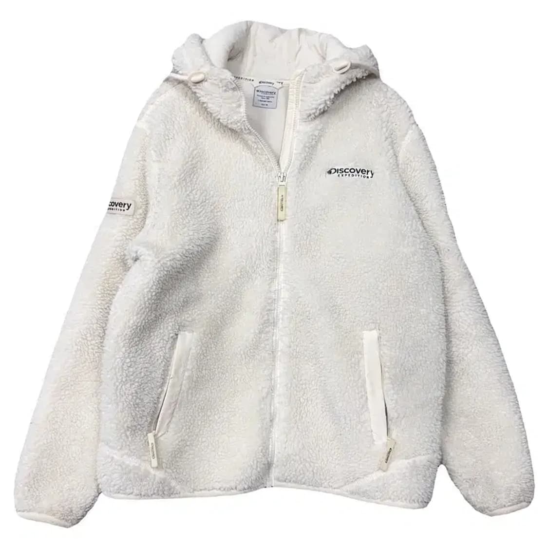디스커버리 화이트 뽀글이 후리스 점퍼 95 상품이미지1