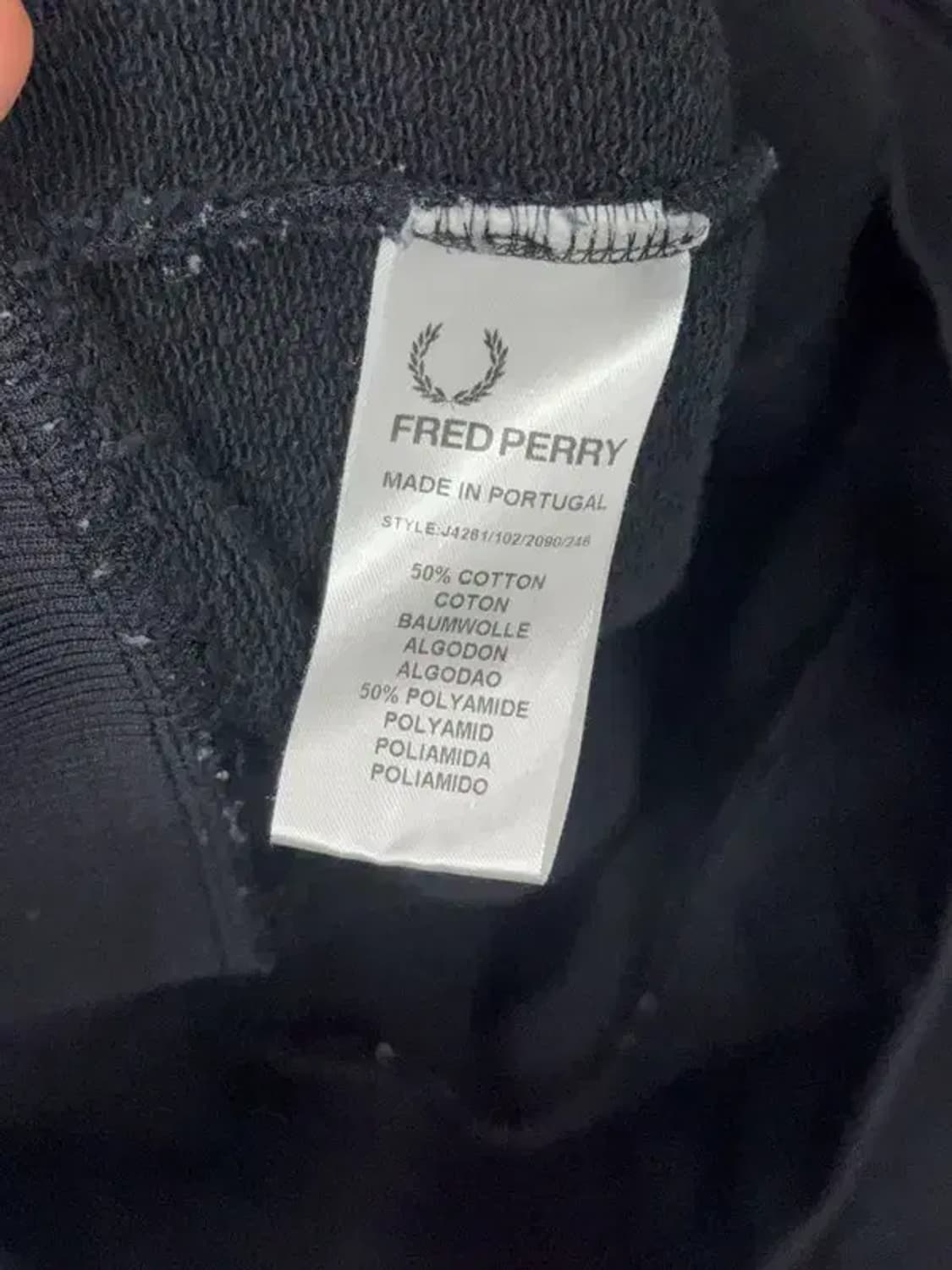 프레드페리 블랙 로고 후드 집업 S 상품이미지7