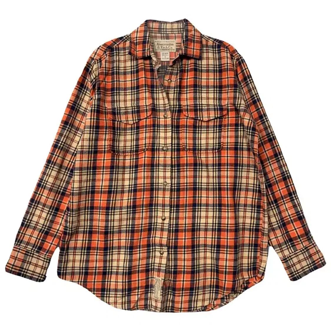 아베크롬비 체크 오렌지 빈티지 셔츠 S 상품이미지1