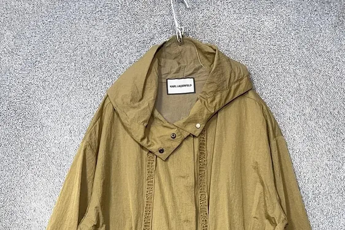 칼 라거펠트 카키 나일론 오버핏 코트 90 상품이미지3