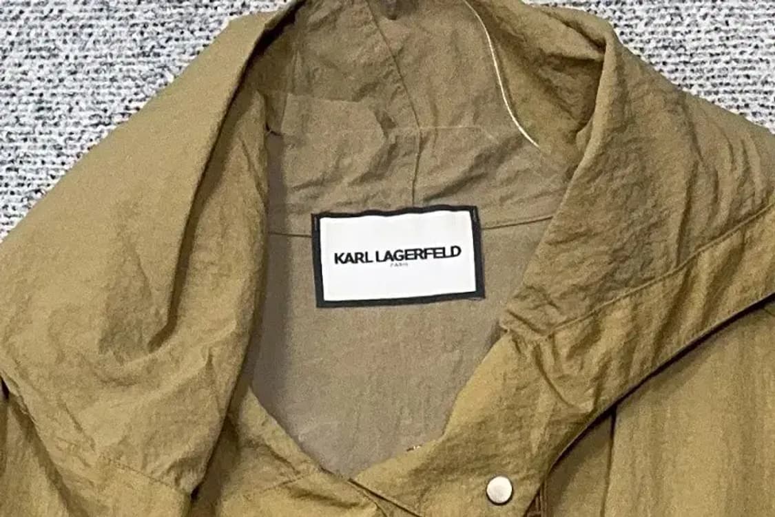 칼 라거펠트 카키 나일론 오버핏 코트 90 상품이미지6