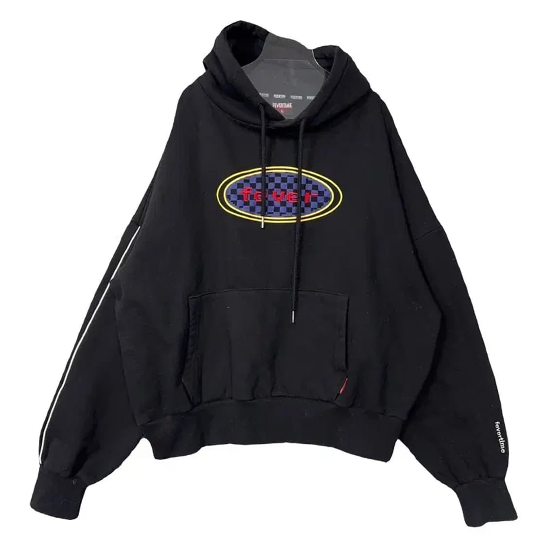피버 타임 로고 블랙 후드티 L 상품이미지1