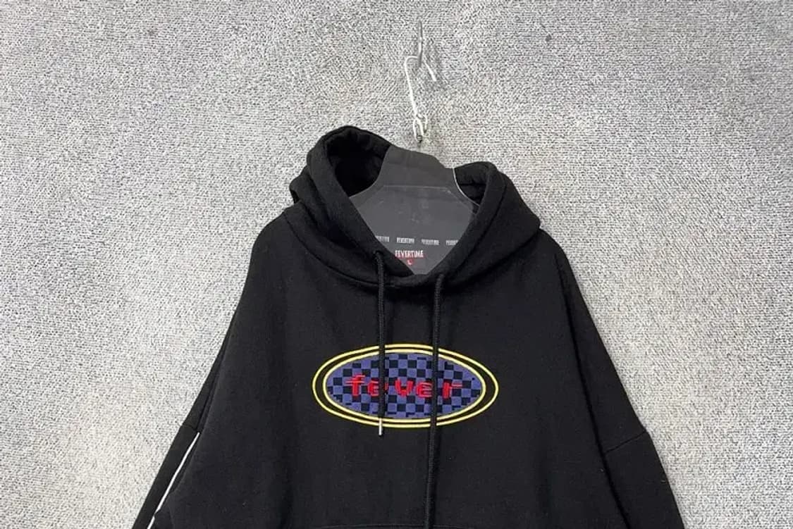 피버 타임 로고 블랙 후드티 L 상품이미지3