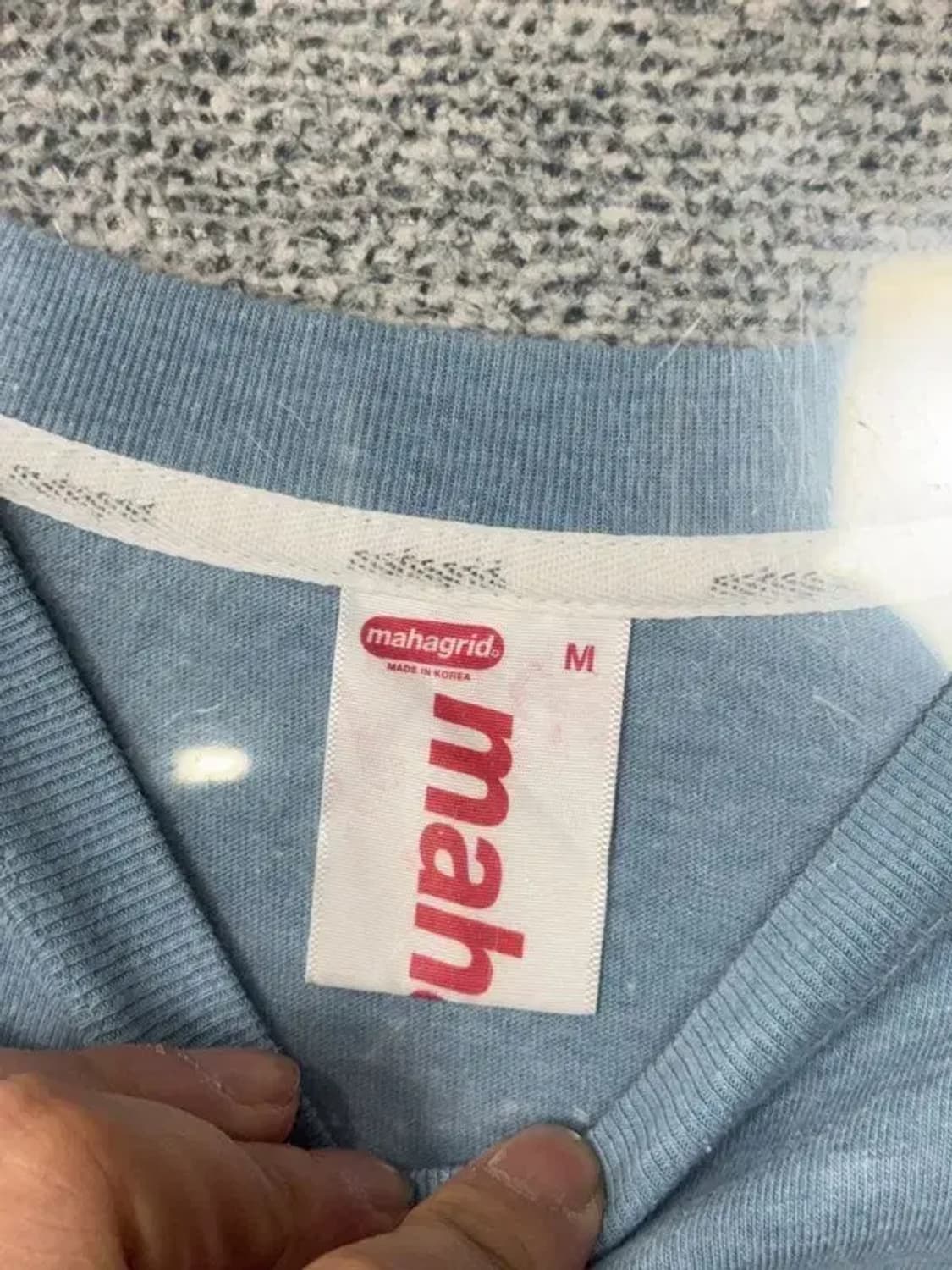 마하그리드 프린팅 라이트 블루 긴팔티 M 상품이미지7