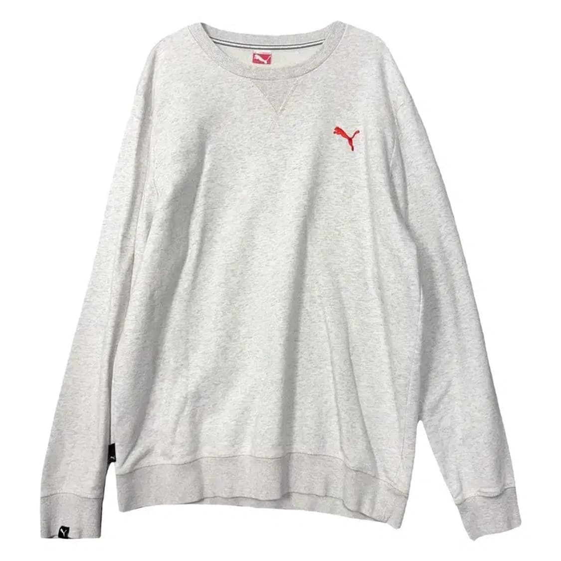 푸마 라이트 그레이 로고 맨투맨 XL 상품이미지1