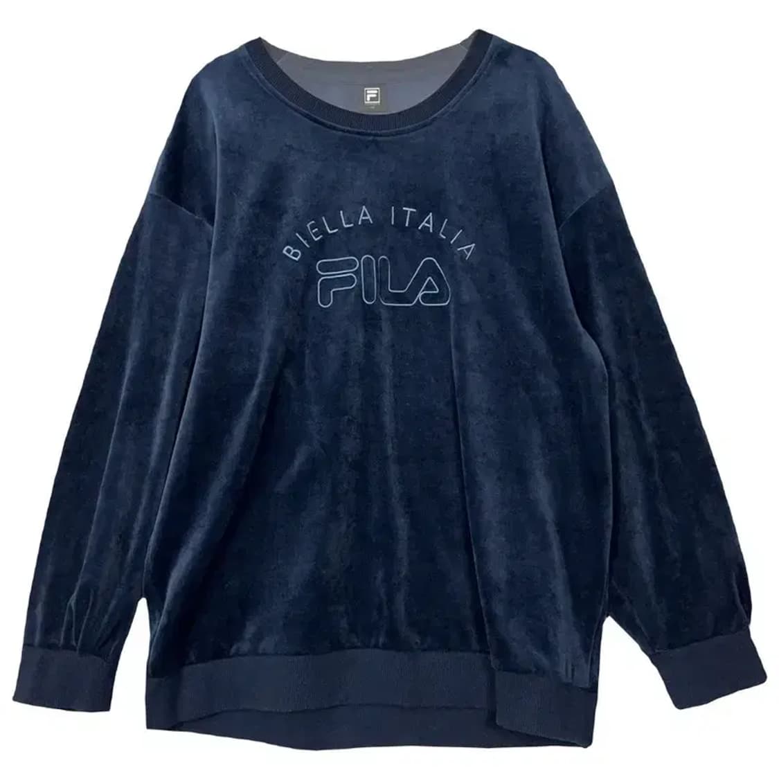 휠라 로고 벨벳 네이비 맨투맨 105 상품이미지1