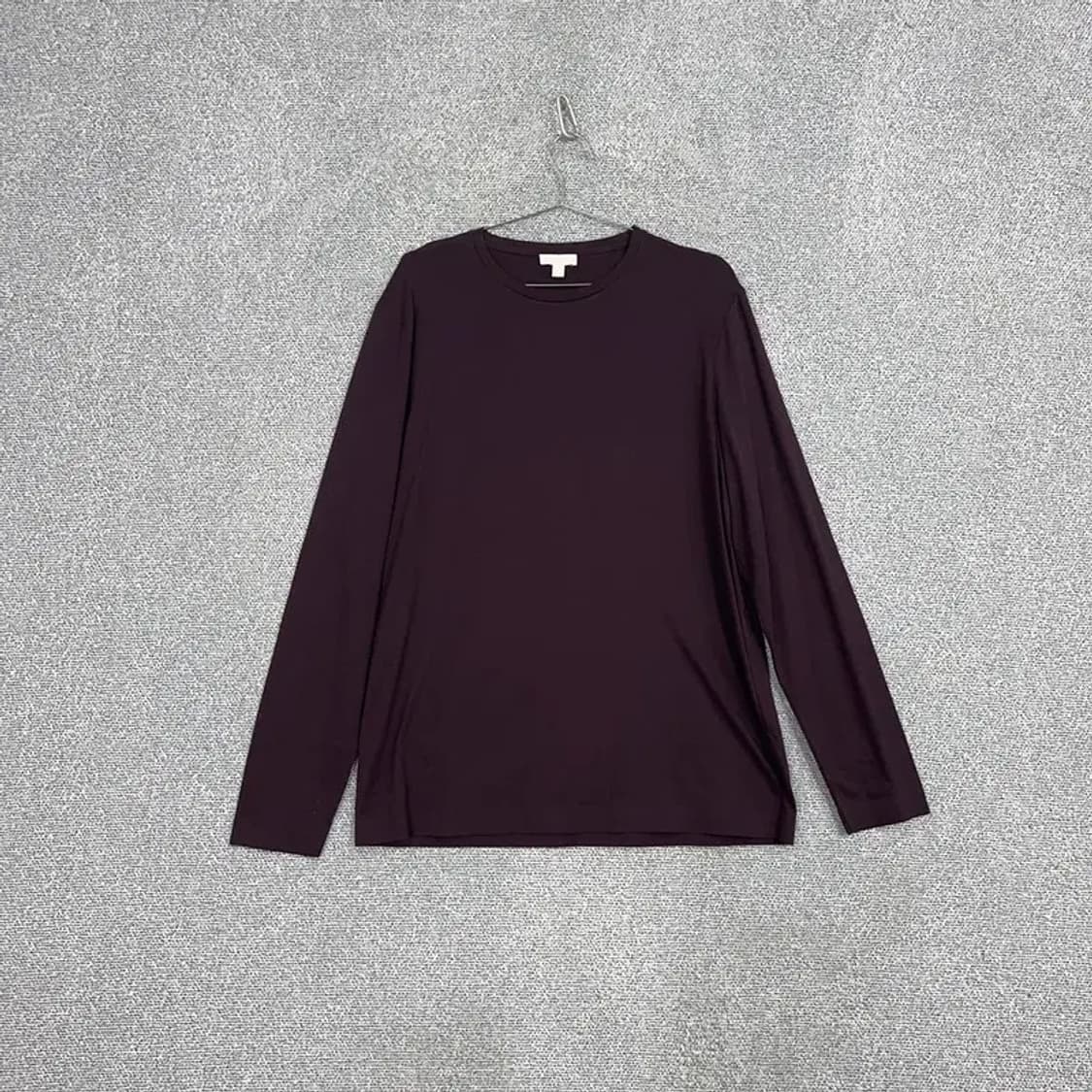 코스 남성 버건디 코튼 슬리브 긴팔티 M 상품이미지1