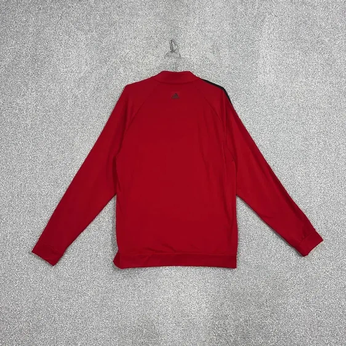 아디다스 레드 삼선 기능성 반집업 긴팔티 M 상품이미지2