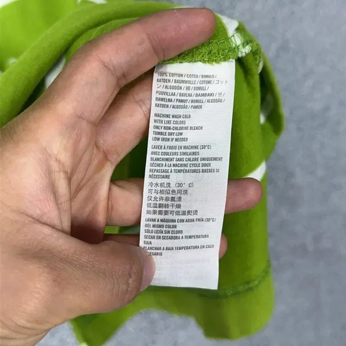 아베크롬비 그린 스트라이프 반팔 카라티 S 상품이미지4