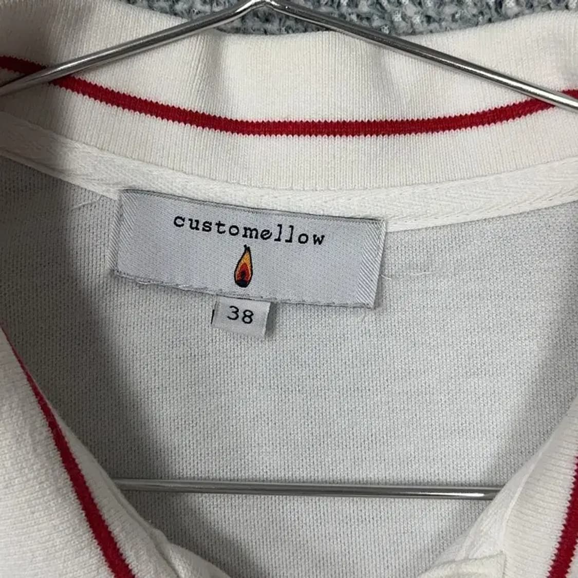 커스텀멜로우 화이트 반팔 카라티 100 상품이미지3