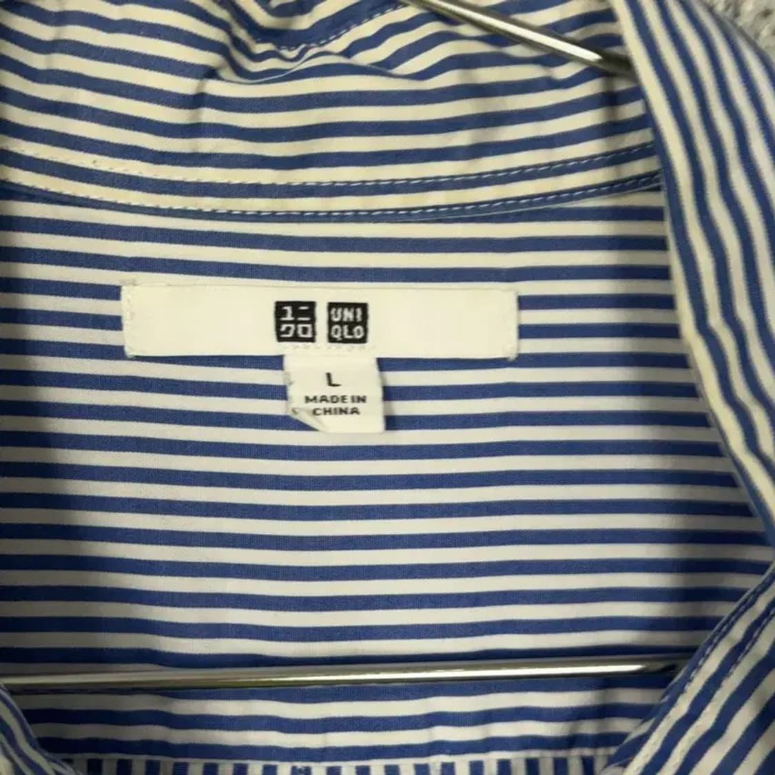 유니클로 스트라이프 캐주얼 셔츠 L 상품이미지3