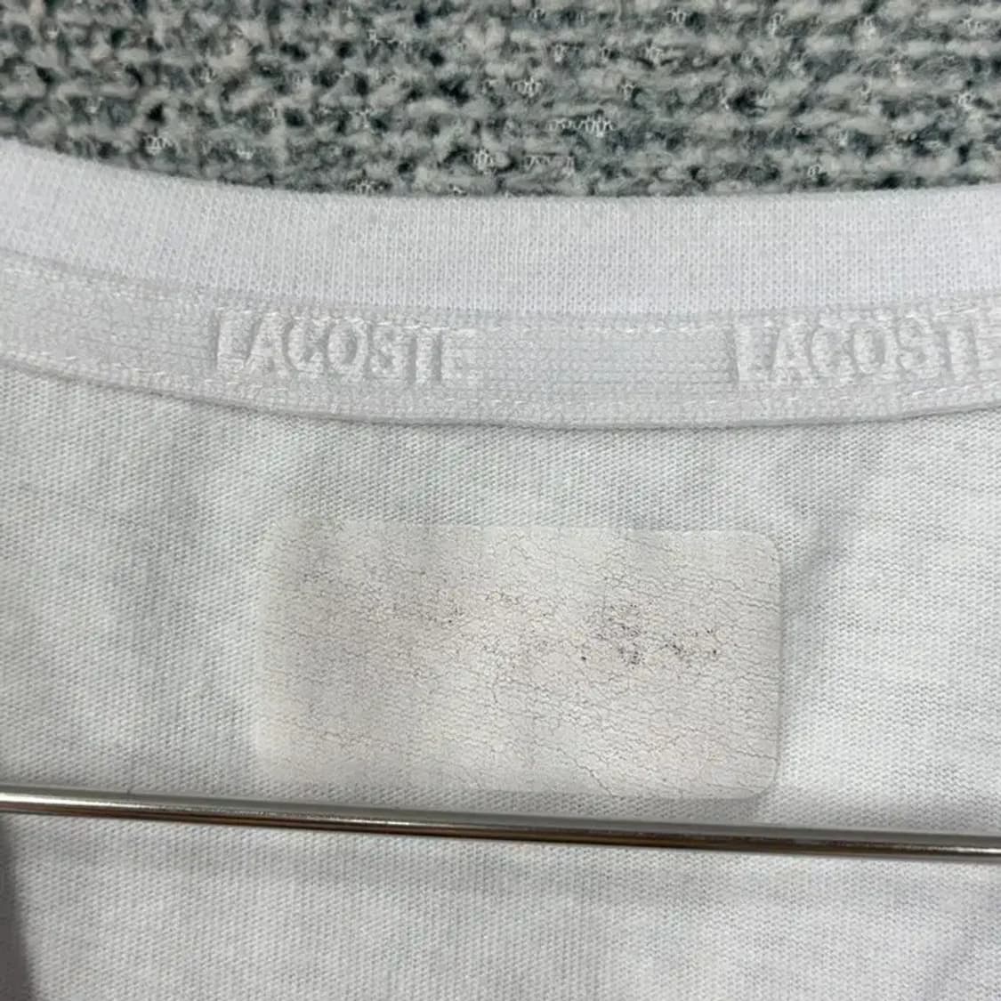 라코스테 프린팅 화이트 반팔티 XL 상품이미지4