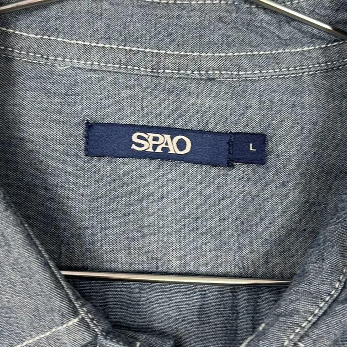 [새상품]스파오 인디고 데님 셔츠 L 상품이미지4