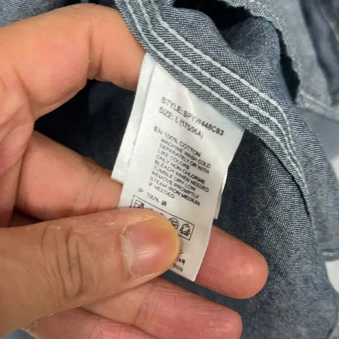 [새상품]스파오 인디고 데님 셔츠 L 상품이미지5