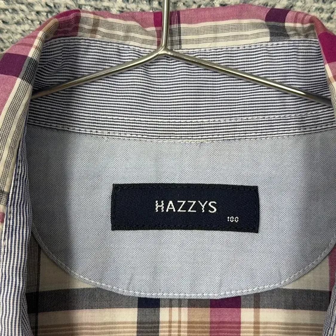 해지스 로고 남성 체크 반팔 셔츠 100 상품이미지3