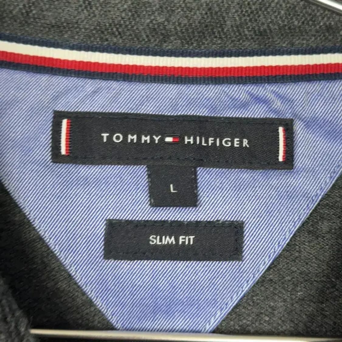 타미힐피거 로고 캐주얼 긴팔 카라티 L 상품이미지3
