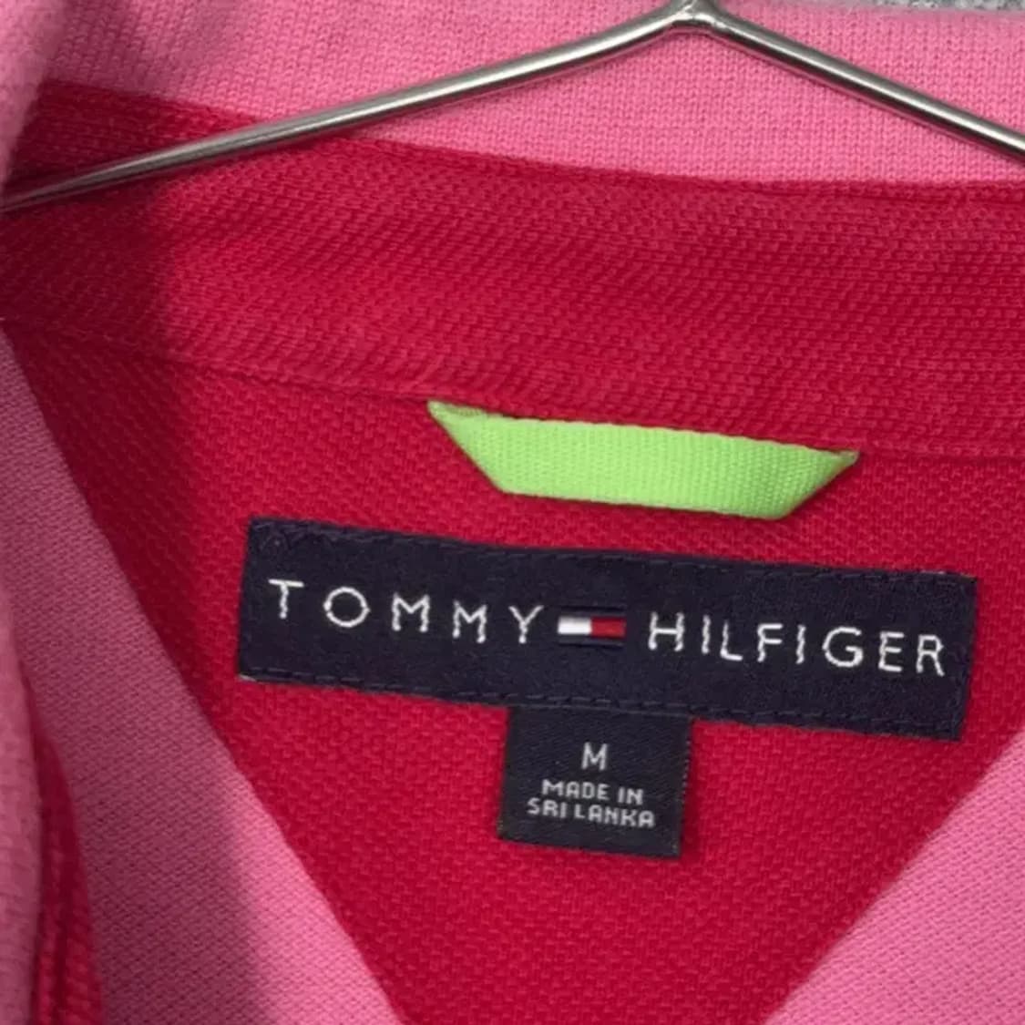 타미힐피거 로고 핫핑크 반팔 카라티 M 상품이미지3