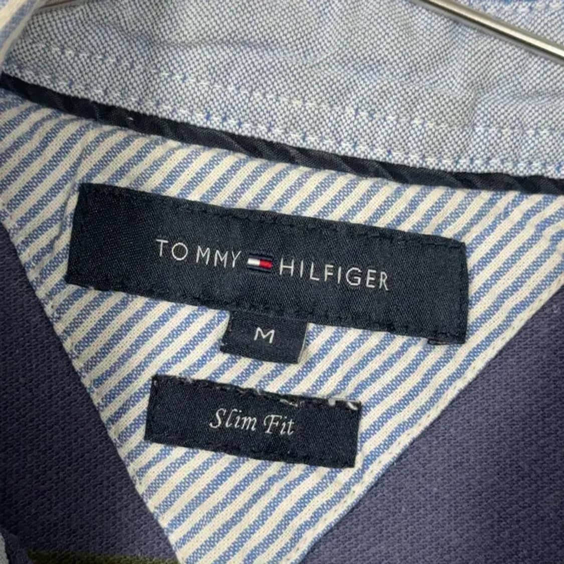 타미힐피거 스트라이프 카키 반팔 카라티 M 상품이미지5