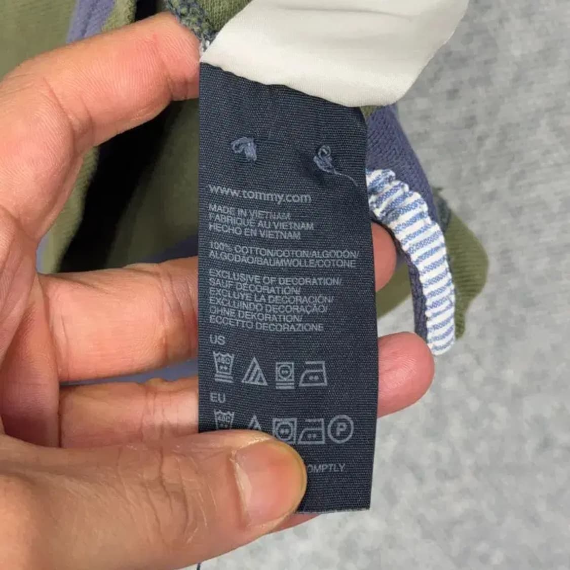 타미힐피거 스트라이프 카키 반팔 카라티 M 상품이미지6