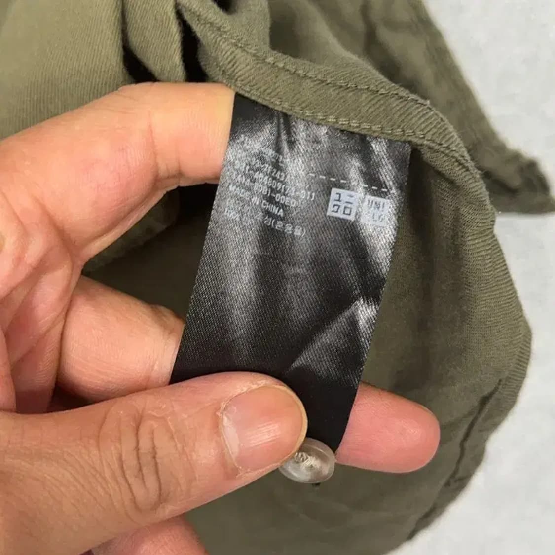 유니클로 카키 캐주얼 차이나넥 셔츠 S 상품이미지4