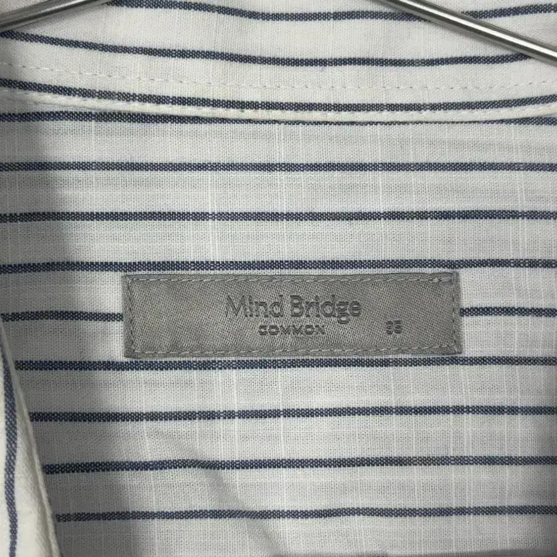 마인드브릿지 스트라이프 5부 코튼 셔츠 95 상품이미지3