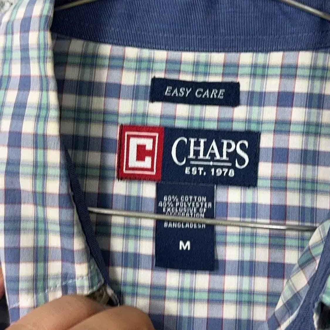 챕스 로고 빈티지 체크 반팔 셔츠 M 상품이미지3