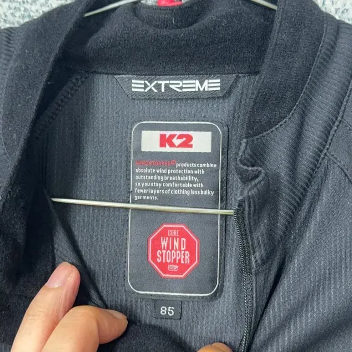 K2 여성 블랙 기능성 반집업 긴팔티 85 상품이미지3