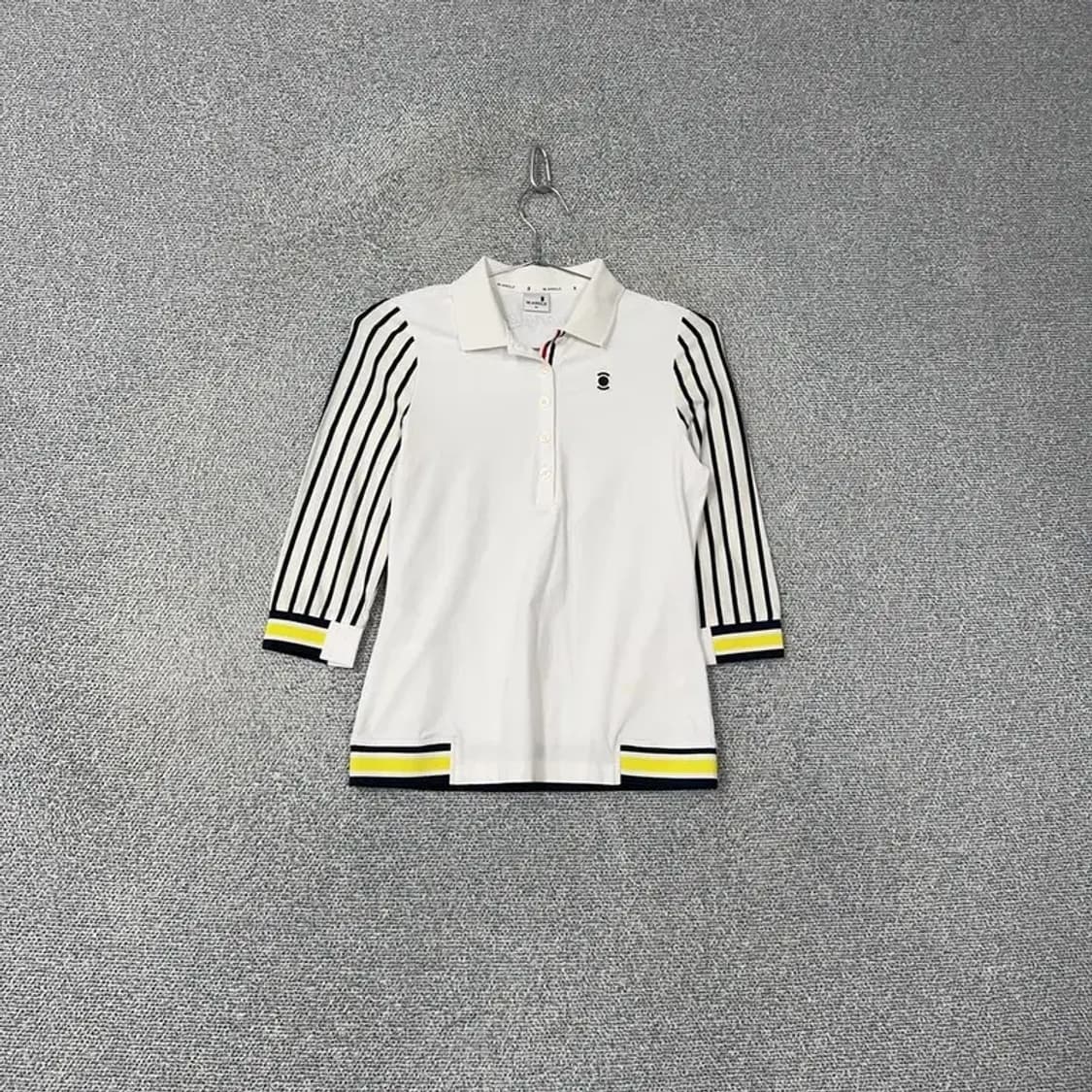 와이드앵글 스트라이프 소매 기능성 긴팔 카라티 85 상품이미지1