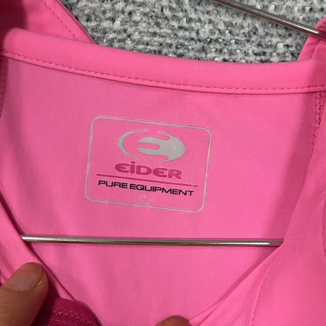 아이더 핑크 기능성 반집업 긴팔티 L 상품이미지3