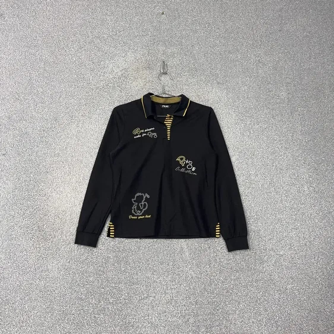 핑 골프 여성 블랙 기능성 긴팔 카라티 95 상품이미지1