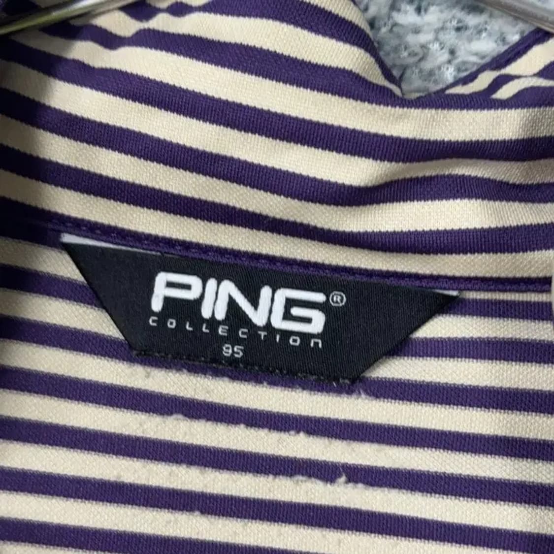핑 골프 스트라이프 로고 반집업 긴팔티 95 상품이미지3