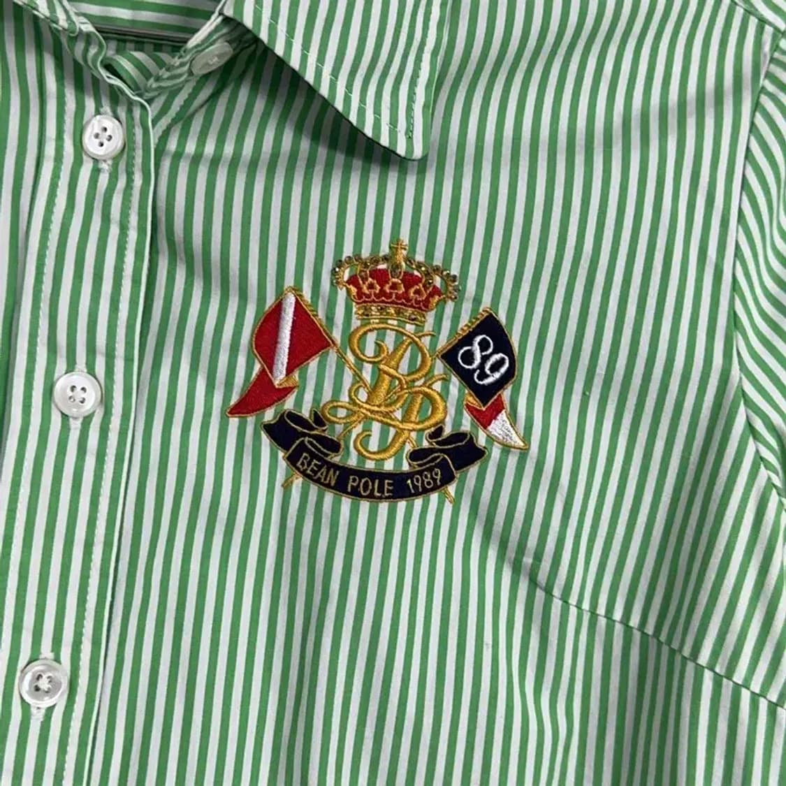 빈폴 스트라이프 금장자수 셔츠 90 상품이미지3