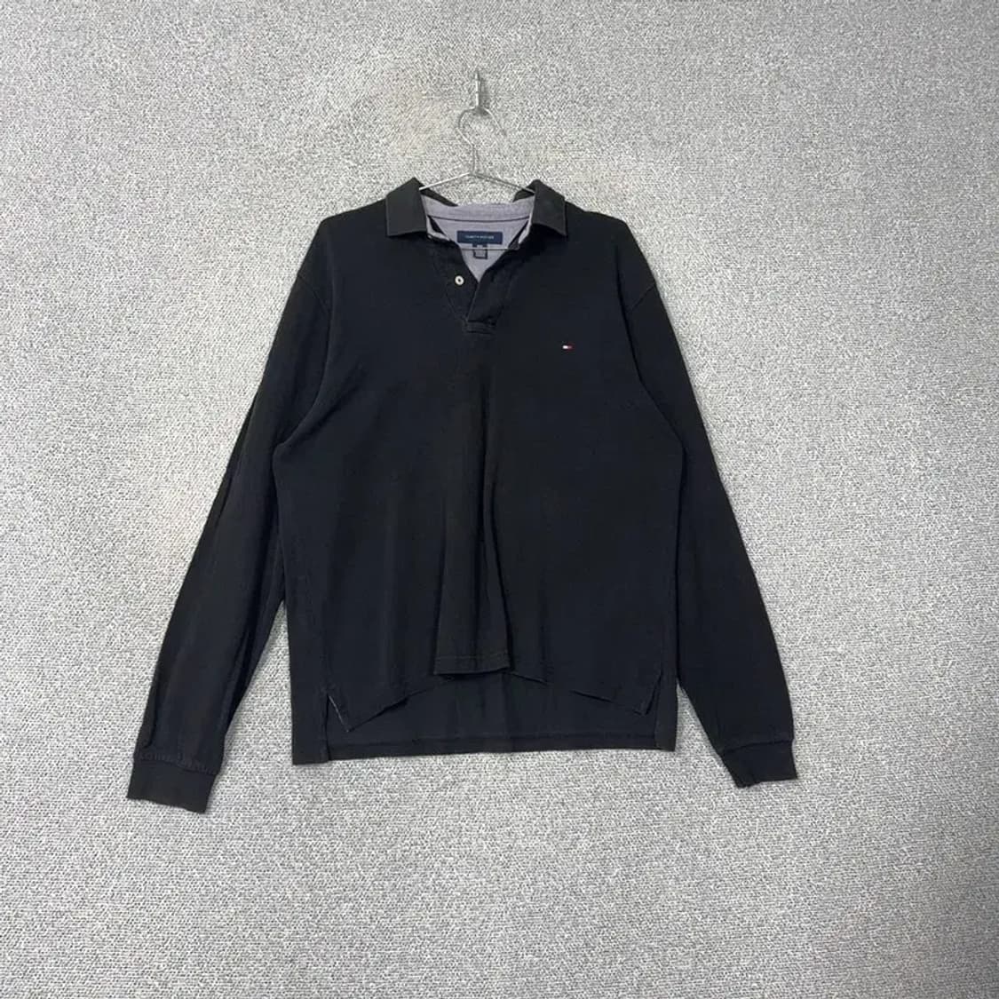 타미힐피거 블랙 로고 긴팔 카라티 M 상품이미지1