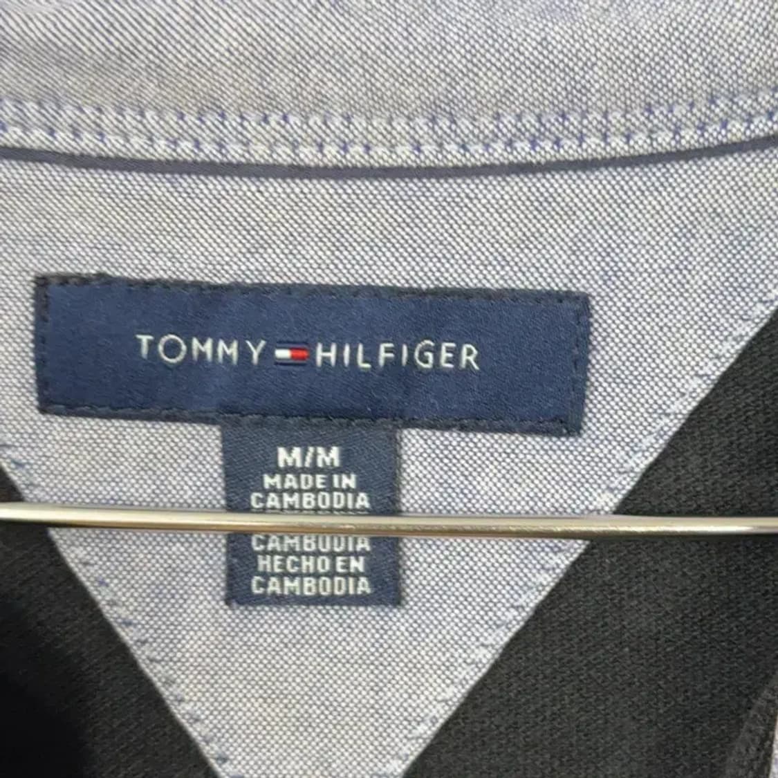 타미힐피거 블랙 로고 긴팔 카라티 M 상품이미지4