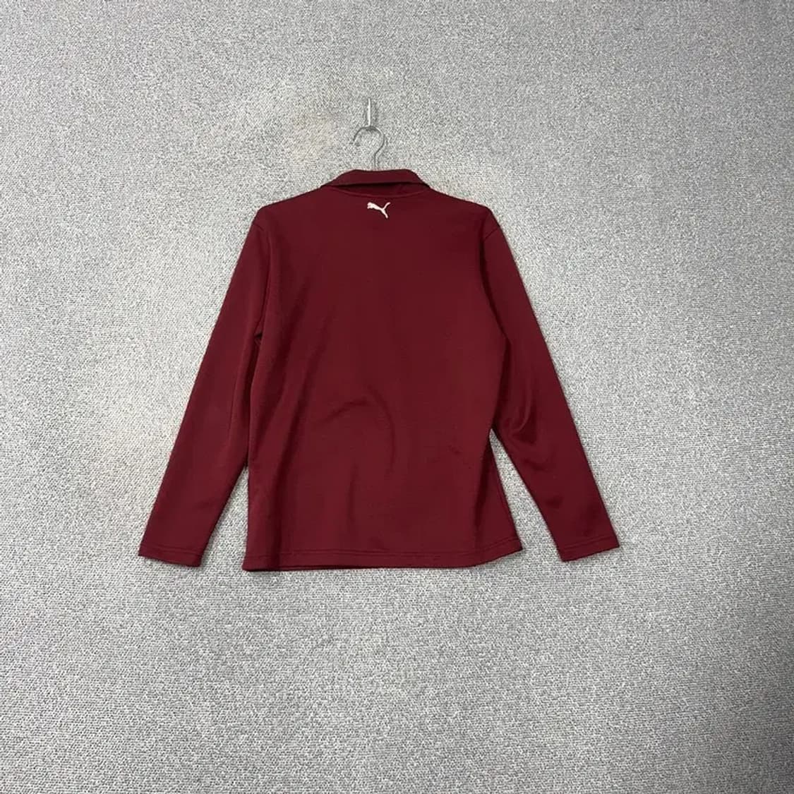 푸마 로고 버건디 기능성 긴팔 카라티 M 상품이미지2