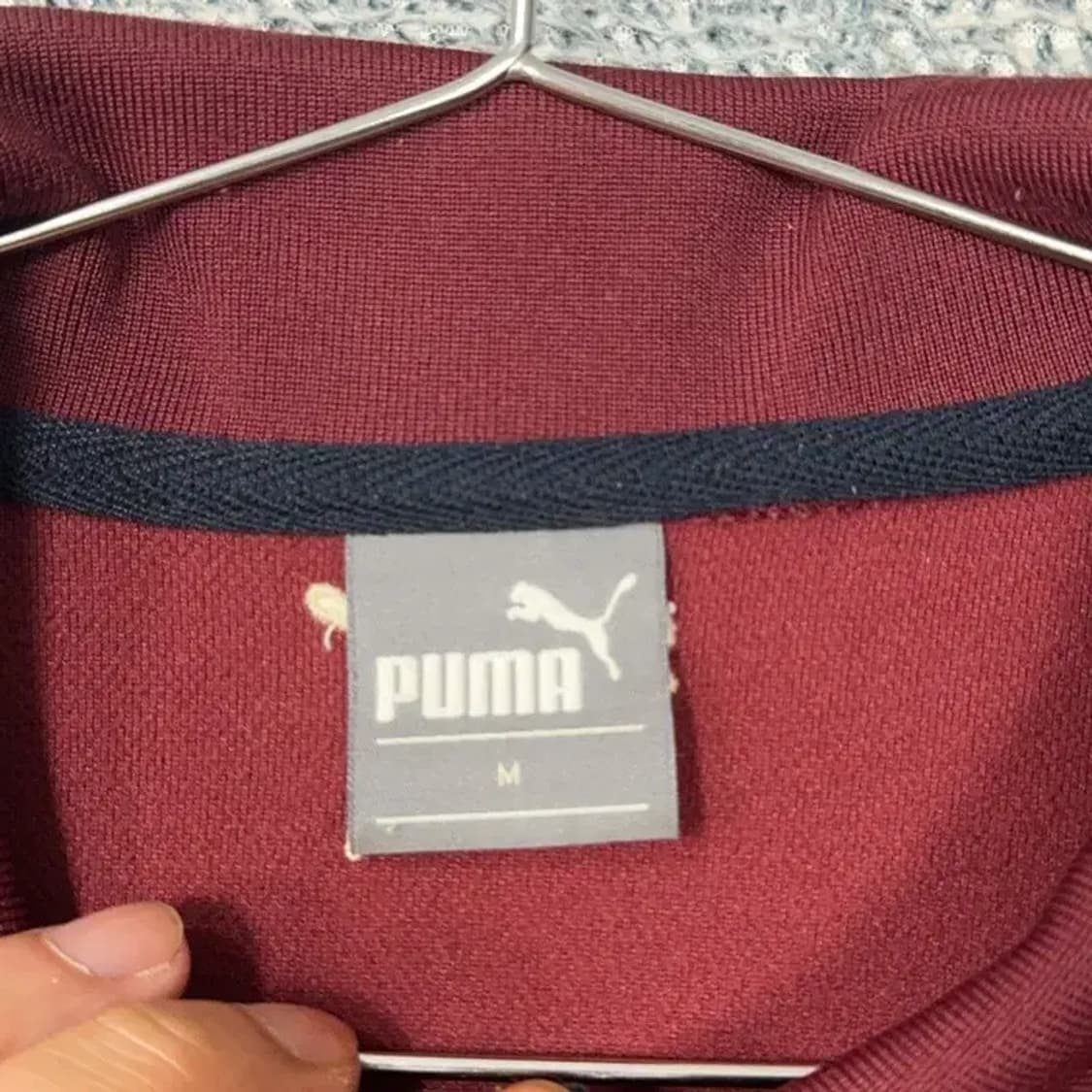 푸마 로고 버건디 기능성 긴팔 카라티 M 상품이미지3