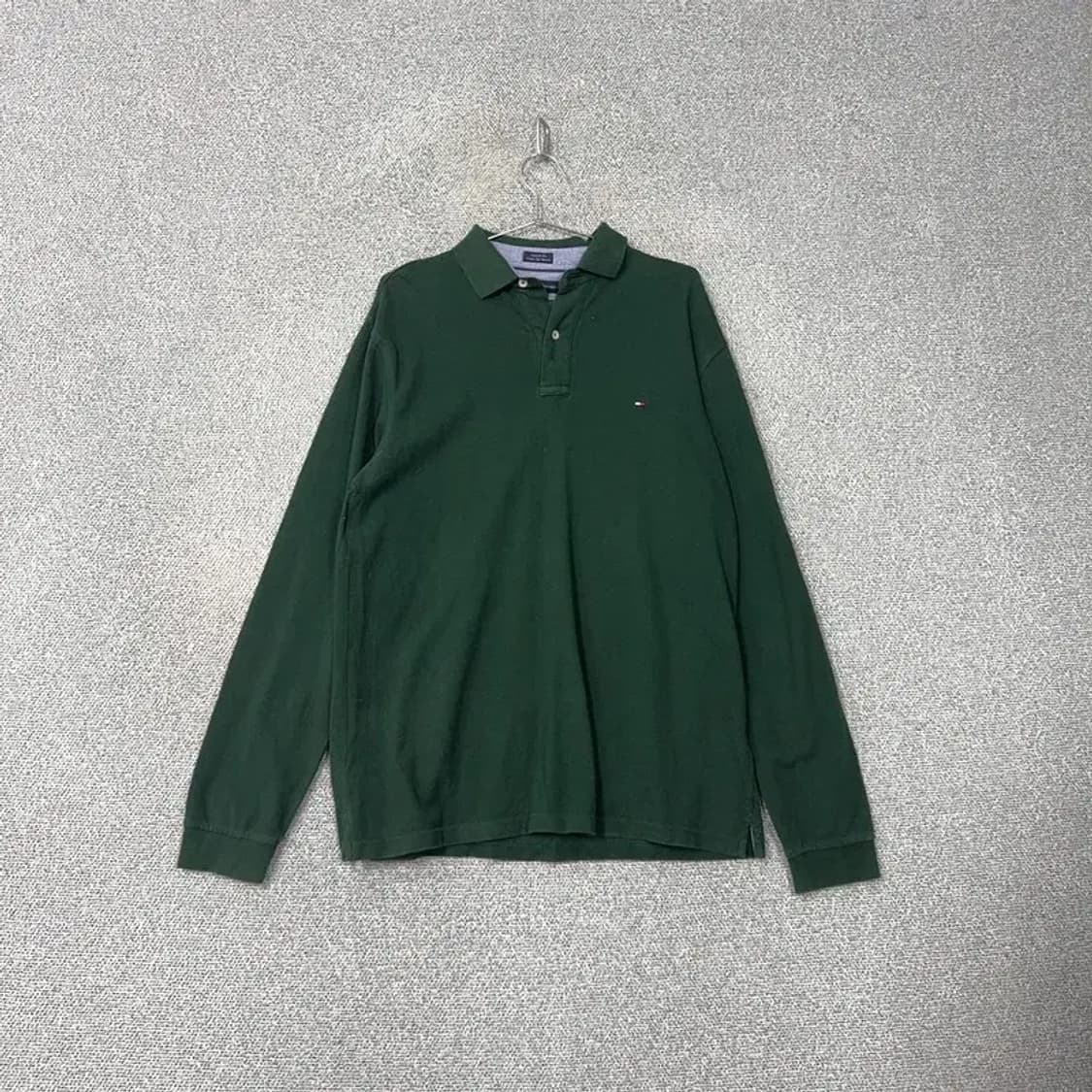 타미힐피거 그린 로고 긴팔 카라티 XL 상품이미지1