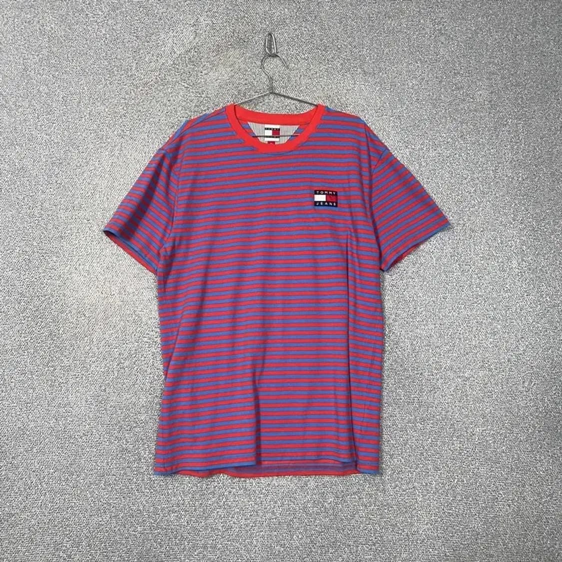 타미 진스 빅로고 스트라이프 반팔티 XL 상품이미지1