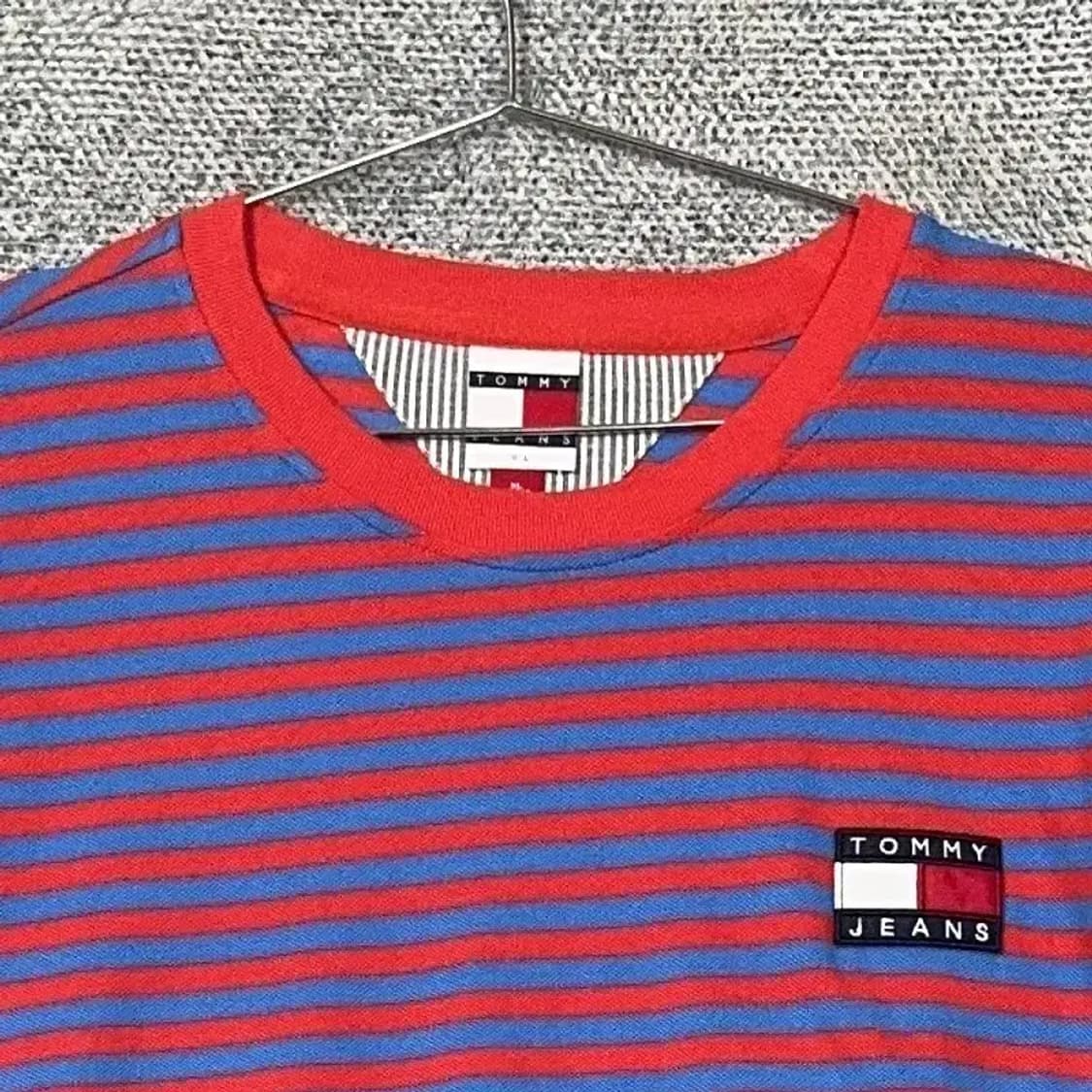 타미 진스 빅로고 스트라이프 반팔티 XL 상품이미지3