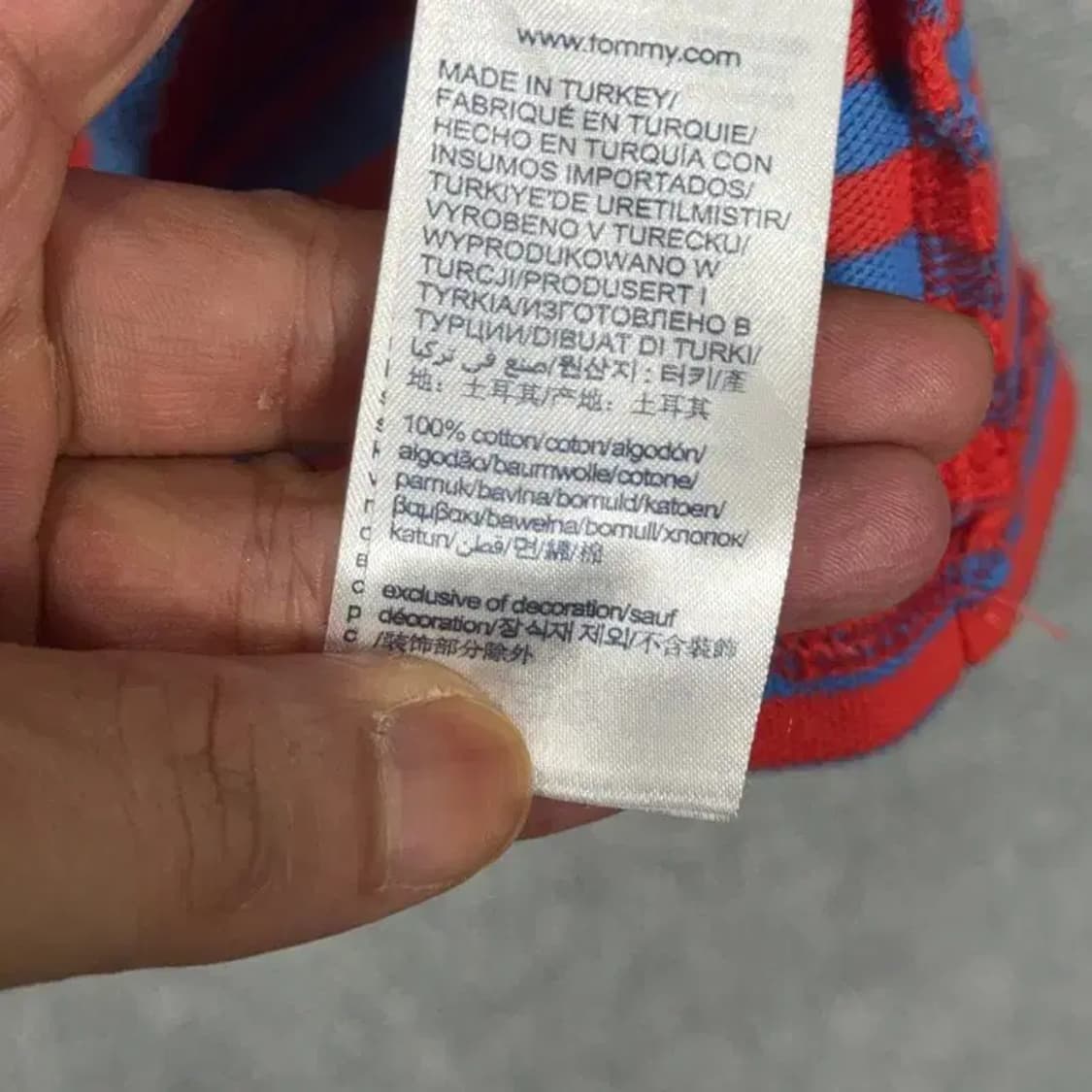 타미 진스 빅로고 스트라이프 반팔티 XL 상품이미지5