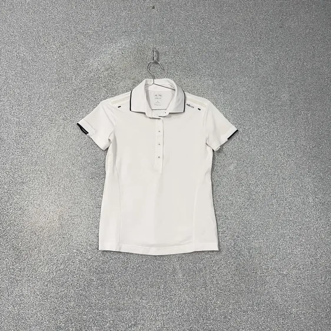 아디다스 여성 화이트 기능성 반팔 카라티 XS 상품이미지1