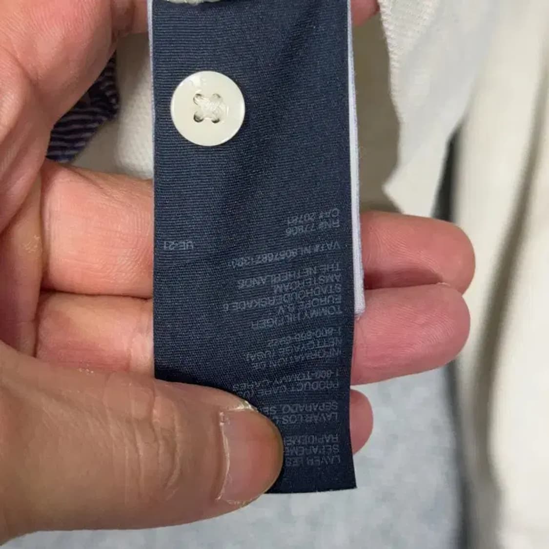 타미힐피거 베이지 오버핏 긴팔 카라티 XXL 상품이미지3